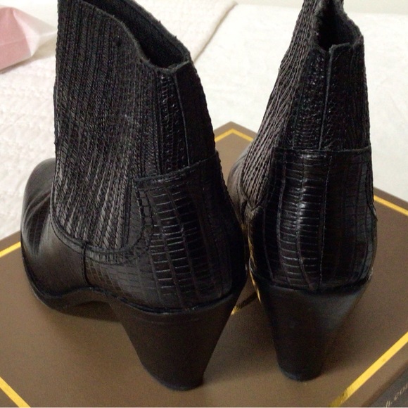 ASH Ilona black leather pull on heeled western ankle boot 38 - Picture 5 of 7